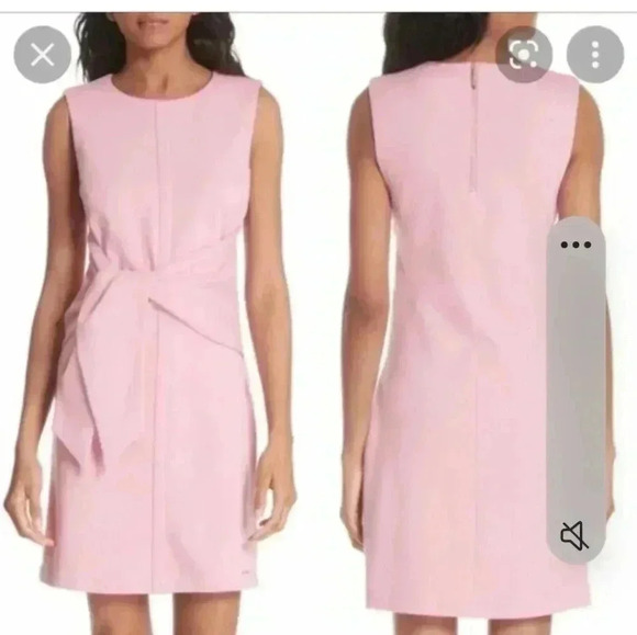 NWT $229 Ted Baker Papron Tie Front Dress-Pink-(Ted Baker Size 1) - Picture 1 of 13